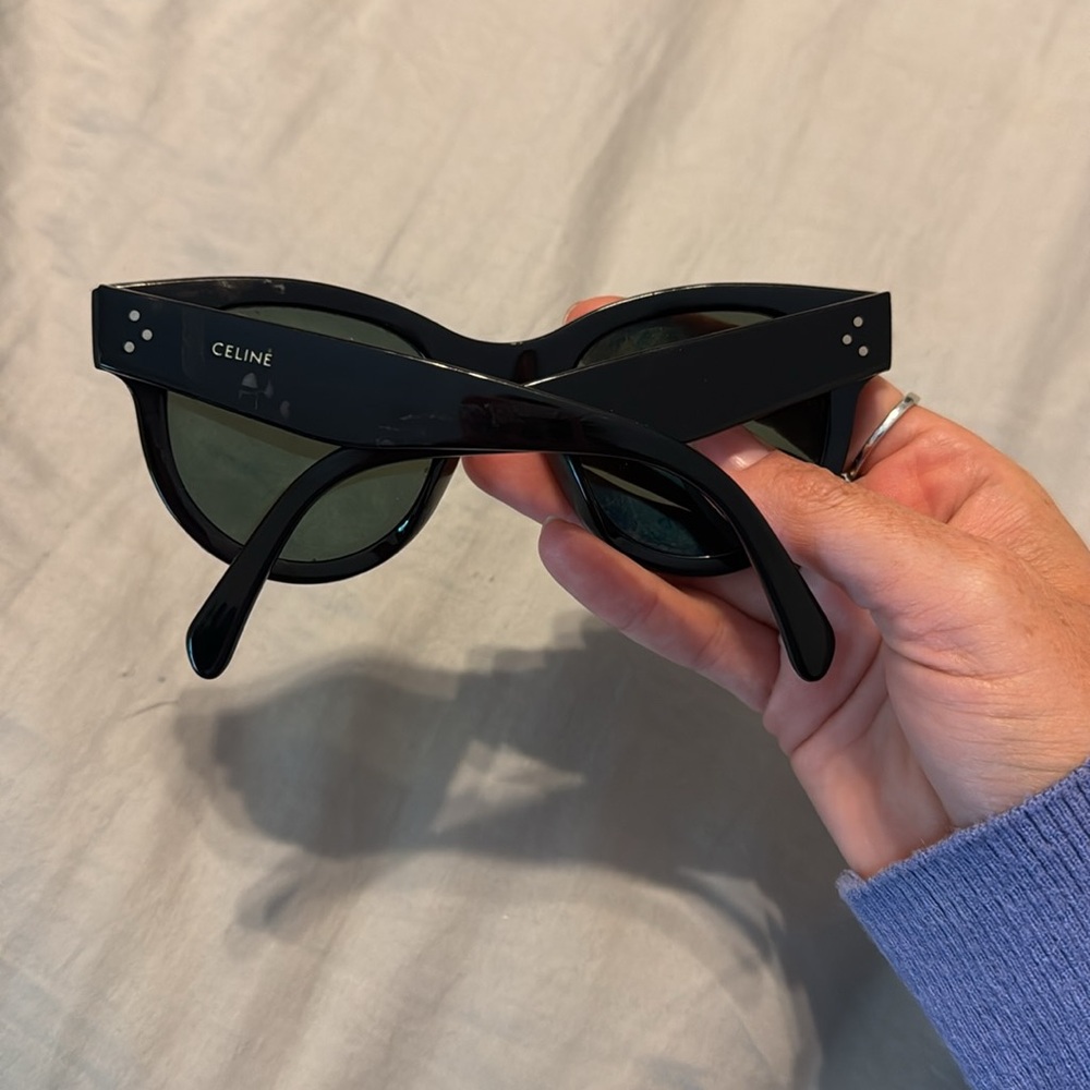 Authentic Celine Glossy Black Cat Eye Sunglasses - Picture 2 of 2
